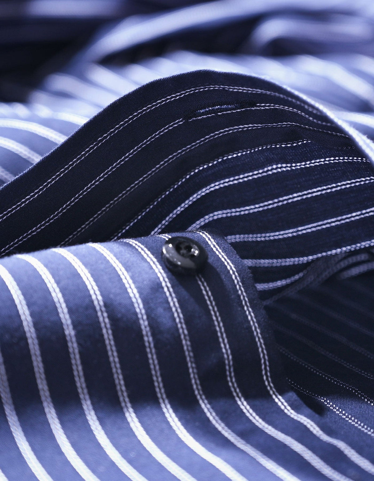 Navy & White Striped Formal Shirt