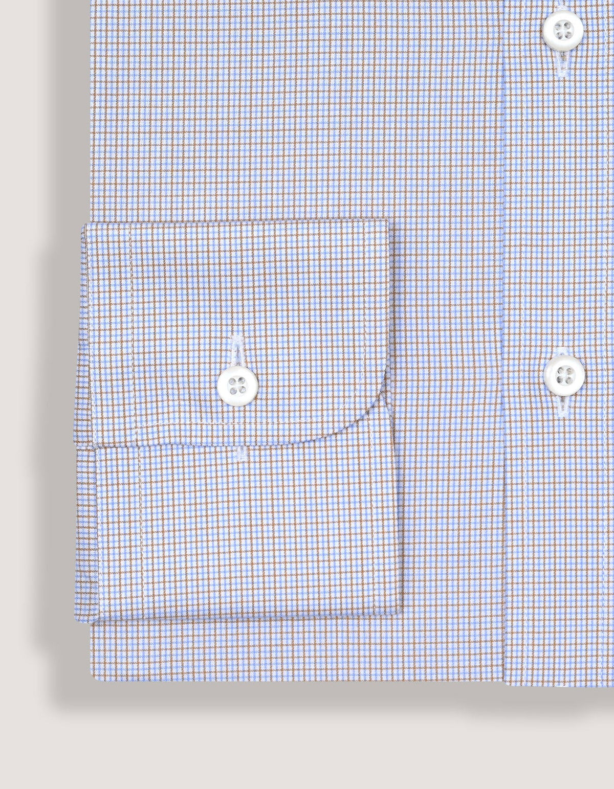 Light Brown Checkered Dress Shirt