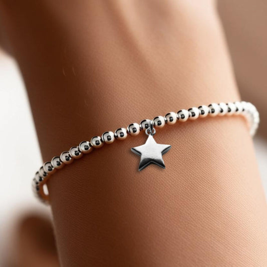 Merry & Bright Christmas Gift Box, Silver Star Bracelet & Chocolates