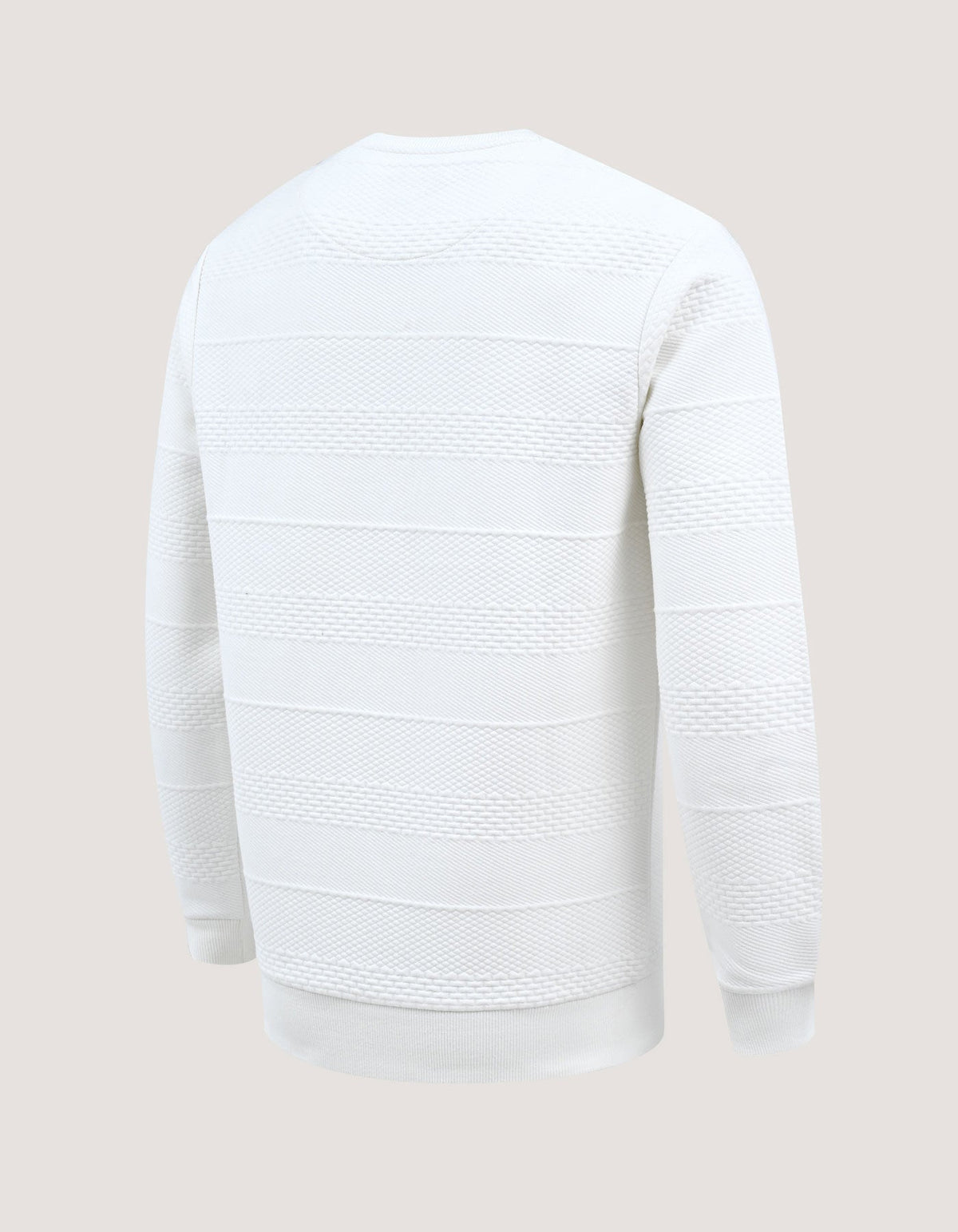 Off White Textured Jacquard Sweatshirt