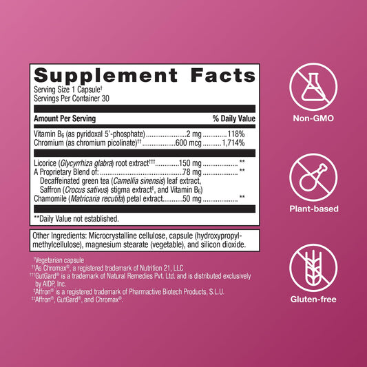 Metagenics HerWellness Naturally Balanced - Women's Hormone Support with Saffron, Licorice, Vitamin B6 & Chromium | Gluten-Free 30 Capsules