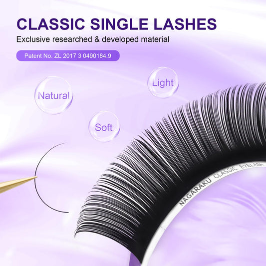 NAGARAKU 5 Trays Eyelash Extensions — 0.15mm, C Curl, 9–13mm, Matte Black, Professional Faux Mink