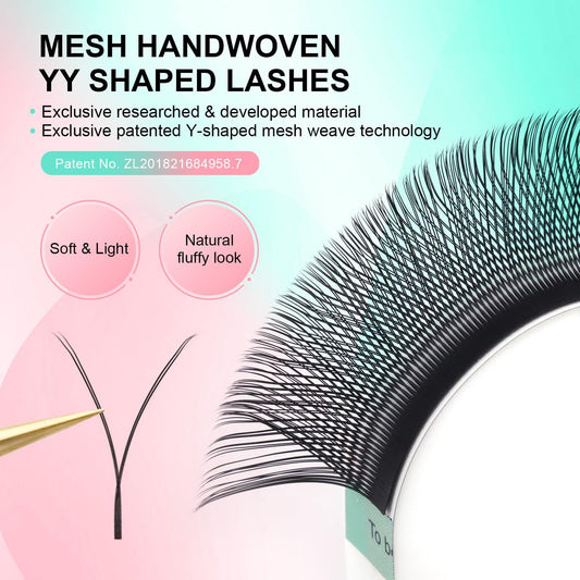 NAGARAKU YY Lash Extensions – 5 Trays Premade 4D Easy Fan 0.05mm 8–12mm