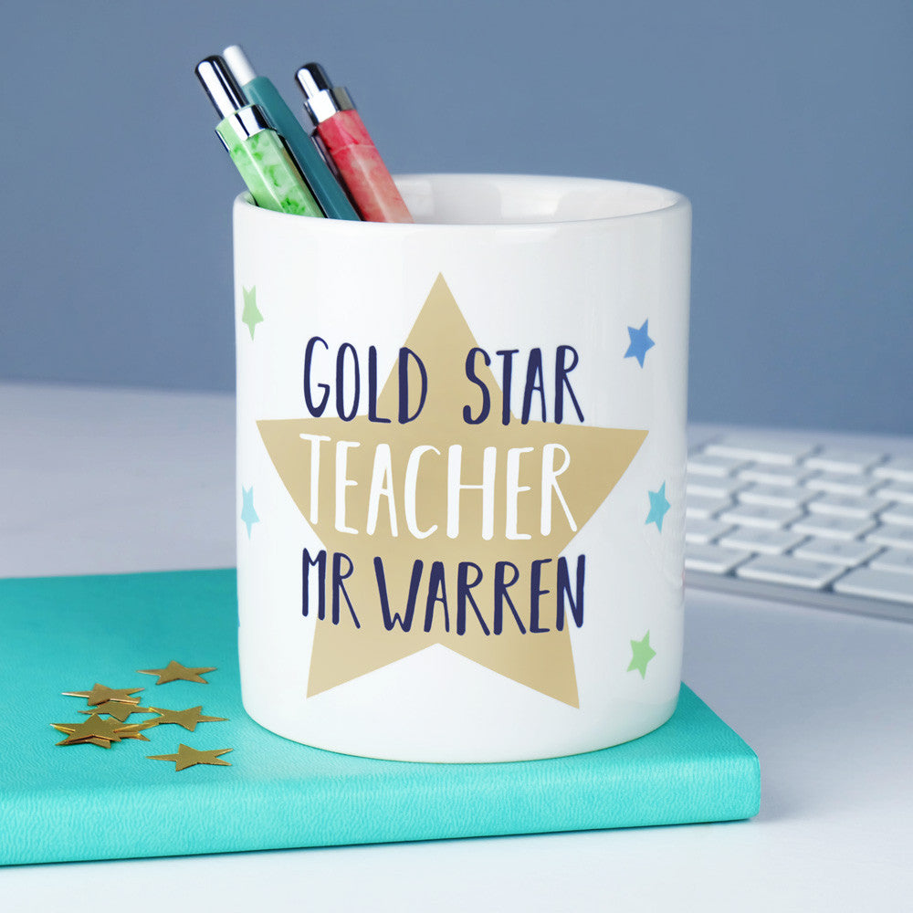 Personalised Star Teacher Pen Pot