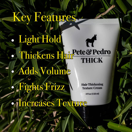 Pete & Pedro THICK Hair Cream – Light-Holding Thickening Texture for Fine & Thinning Hair | 4 oz | Shark Tank