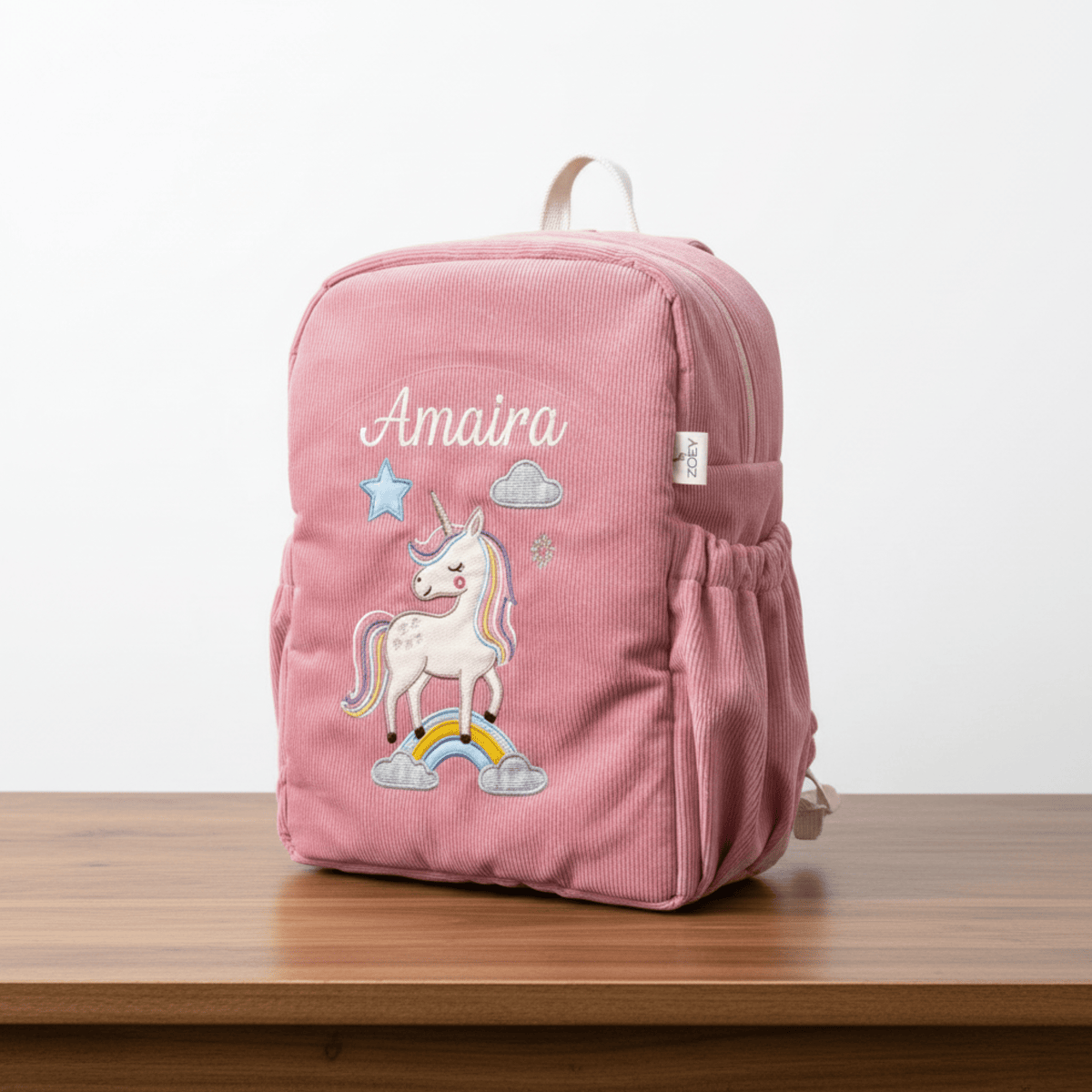Handcrafted Unicorn Charm Corduroy Bag