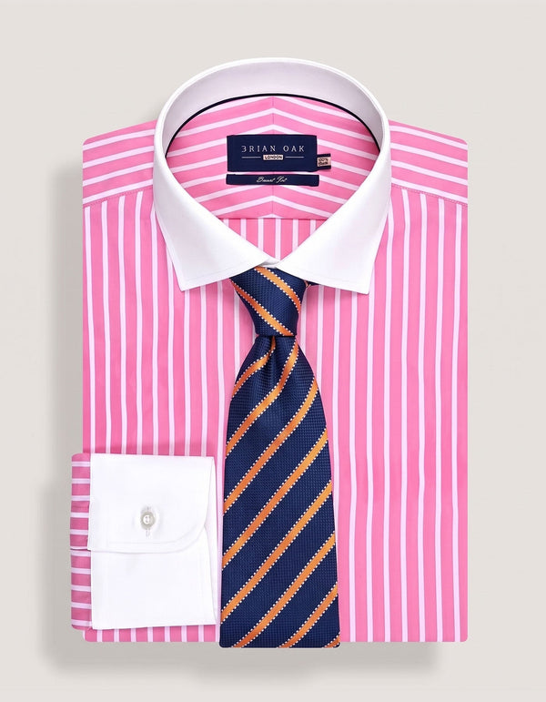 Orange Striped Silk Tie
