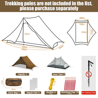 Night Cat 2 Person Ultra Lightweight Backpacking Tent