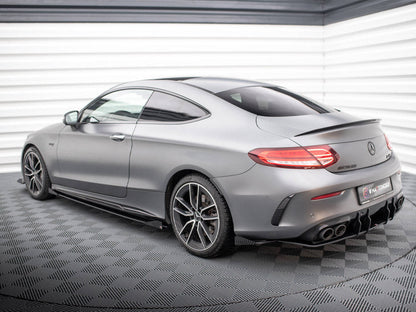 Maxton Design - STREET PRO REAR SIDE SPLITTERS + FLAPS MERCEDES-AMG C43 COUPE C205 FACELIFT