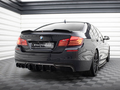 Maxton Design - REAR VALANCE V.2 BMW 5 M-PACK F10 (VERSION WITH DOUBLE EXHAUST ON ONE SIDE)