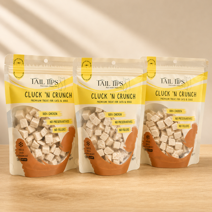 Cluck & Crunch - 100% Freeze-Dried Chicken Treats | Tail Tips UK | 50g pack