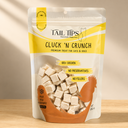 Cluck & Crunch - 100% Freeze-Dried Chicken Treats | Tail Tips UK | 50g pack