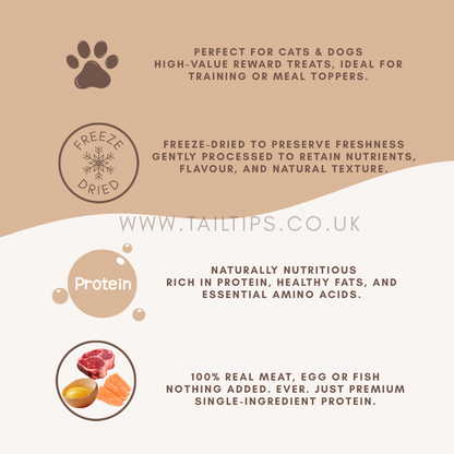 Cluck & Crunch - 100% Freeze-Dried Chicken Treats | Tail Tips UK | 50g pack