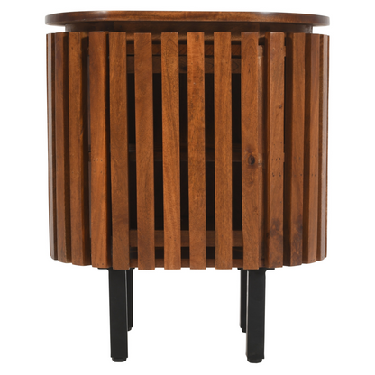 Slatted Mango Wood Bedside Table