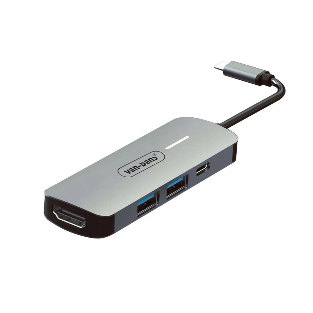 USB C 4 in 1 Hub Multifunction Adaptor with USB 2.0 Port, USB 3.0 Port, 100W PD USB C, HDMI Port
