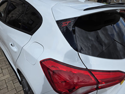 Ford Focus MK4 & MK4.5 (All Models) Rear Window Side Cover (Hex Design) - Hatchback Only