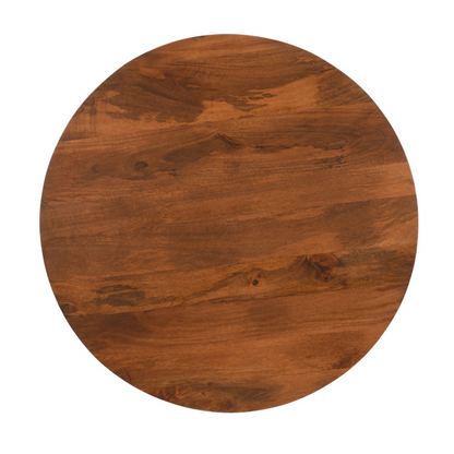 Slatted Mango Wood Round Coffee Table 80Cm