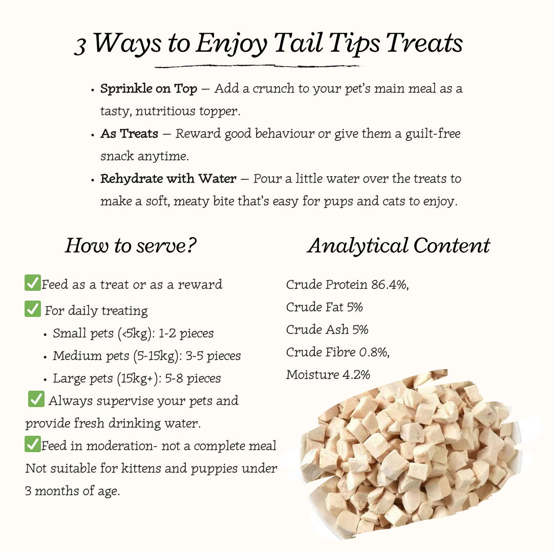 Cluck & Crunch - 100% Freeze-Dried Chicken Treats | Tail Tips UK | 50g pack
