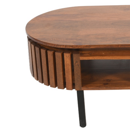 Slatted Mango Wood Rectangular Coffee Table