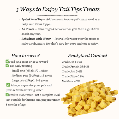 Tail Tips UK Yolky Drops - 100% Freeze-Dried Quail Egg Yolk Treats Gourmet Meal Enhancement for Pets