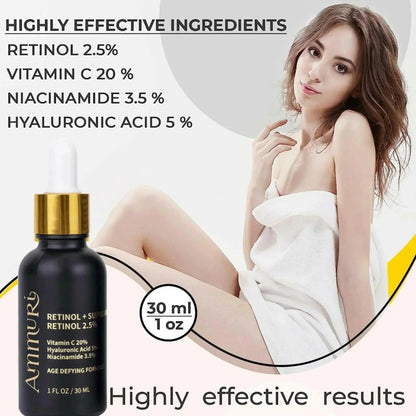 Retinol Supreme 2.5% Serum with Hyaluronic Acid & Niacinamide | Ammuri