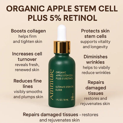 Retinol 5% Serum with Apple Stem Cell for Fine Lines & Uneven Tone (30ml) | Ammuri