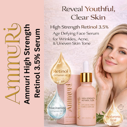 Retinol 3.5% Serum with Hyaluronic Acid & Vitamins (30ml) | Ammuri