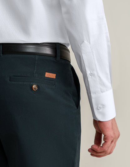 Self Textured White Formal Shirt