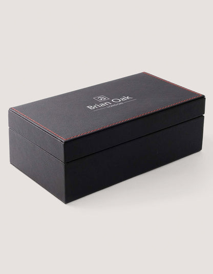 Geometric Patterned Tie Set - Black