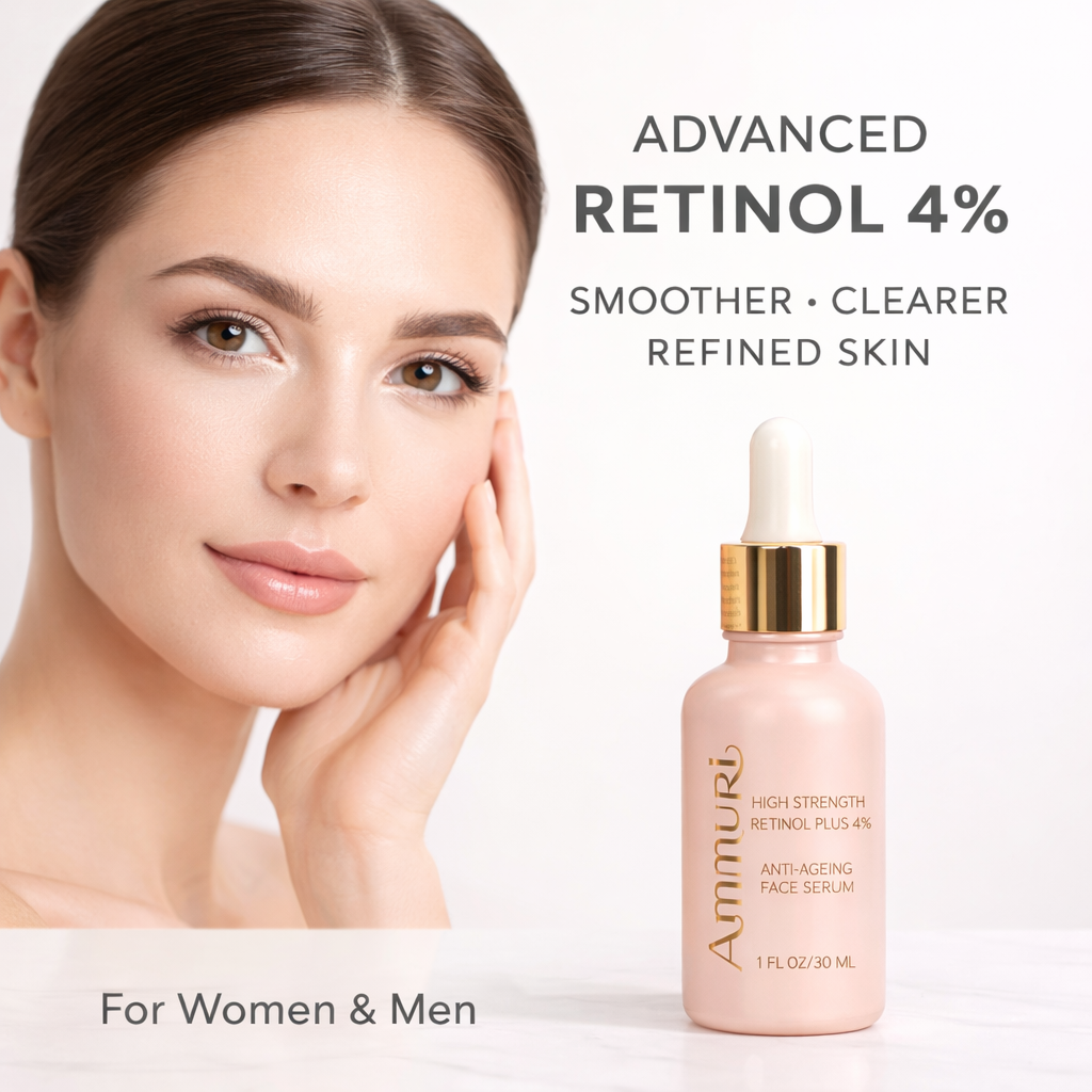 High Strength Retinol 4% Serum for Fine Lines & Uneven Tone (30ml) | Ammuri