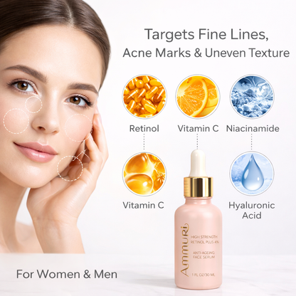 High Strength Retinol 4% Serum for Fine Lines & Uneven Tone (30ml) | Ammuri