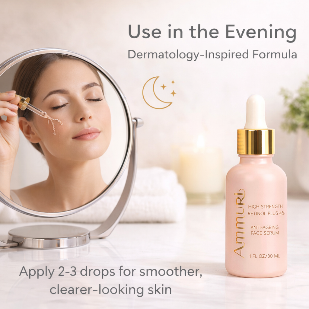High Strength Retinol 4% Serum for Fine Lines & Uneven Tone (30ml) | Ammuri