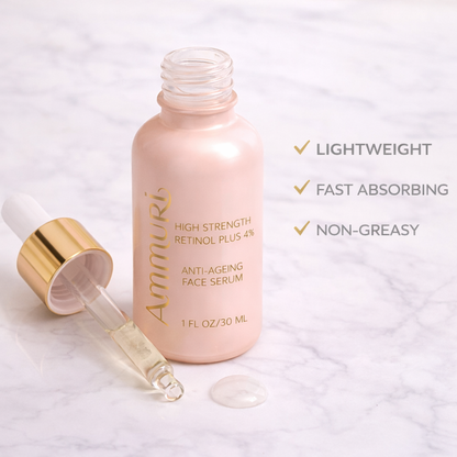 High Strength Retinol 4% Serum for Fine Lines & Uneven Tone (30ml) | Ammuri