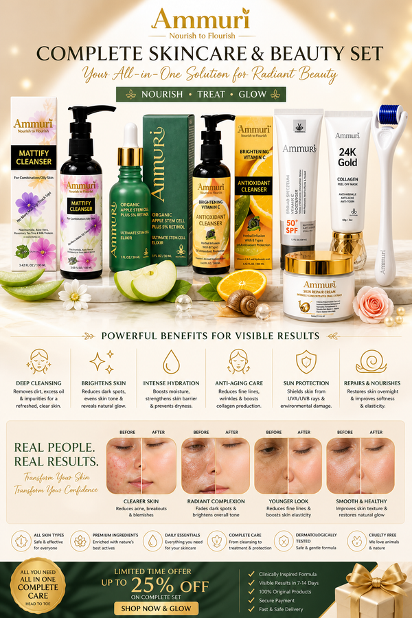 Blemish-Prone & Anti-Ageing Skincare Set – 8 Piece | Ammuri