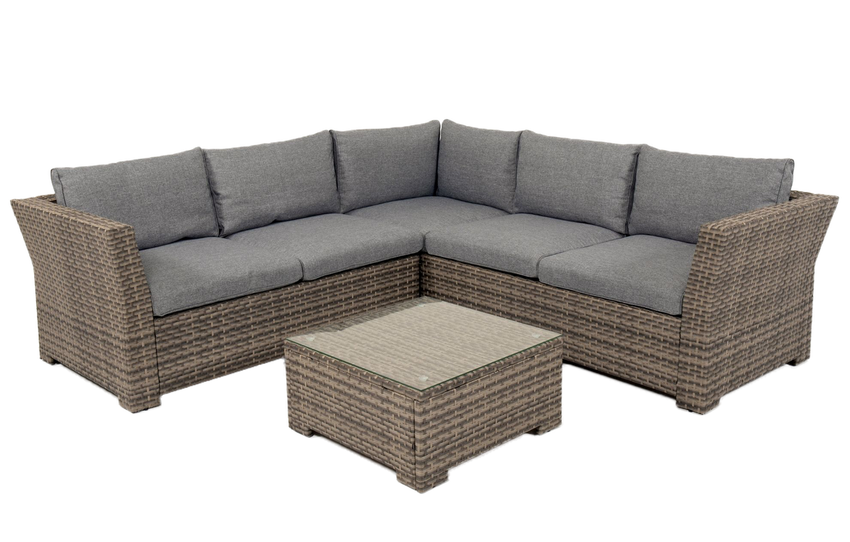 Chesterton Grey 5 Seater Polyrattan Corner Garden Sofa Set
