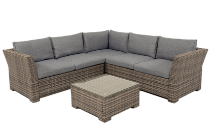 Chesterton Grey 5 Seater Polyrattan Corner Garden Sofa Set