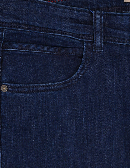 Rinse Dark Blue Regular Fit Jeans - Everyday Stretch Denim