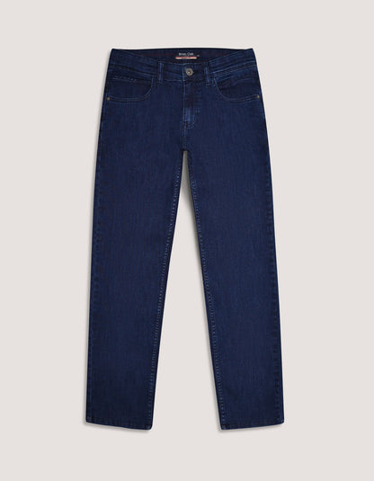 Rinse Dark Blue Regular Fit Jeans - Everyday Stretch Denim