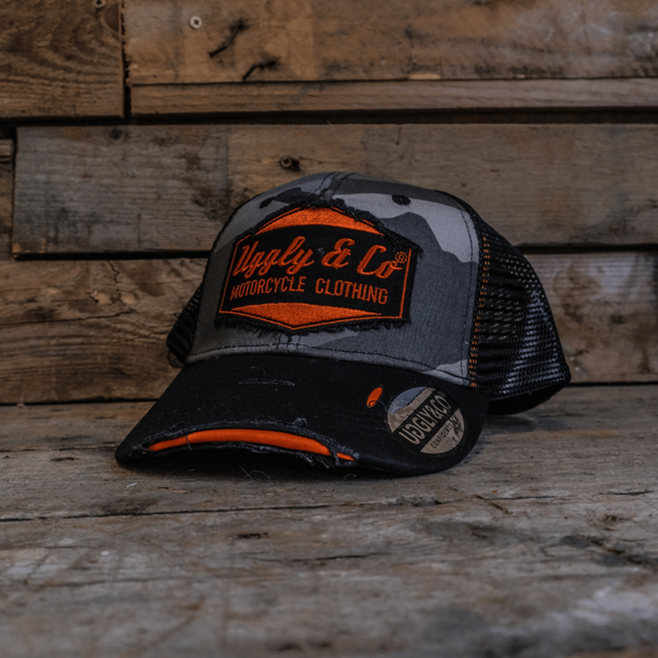 Grey Camo Diamond Trucker Hat