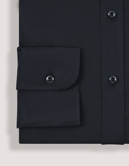 Easy Care Plain Formal Shirt - Black