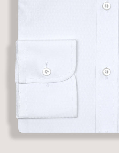 Self Textured White Formal Shirt