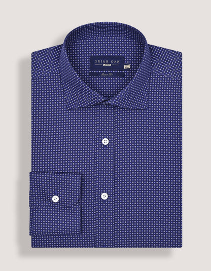 Easy Care Patterned Shirt – Egyptian Blue