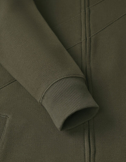 Olive Textured Full Zip Fleece