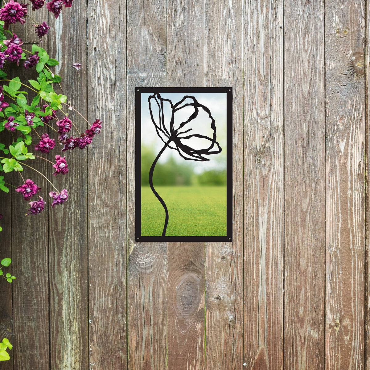 Poppy Flower Garden Mirror