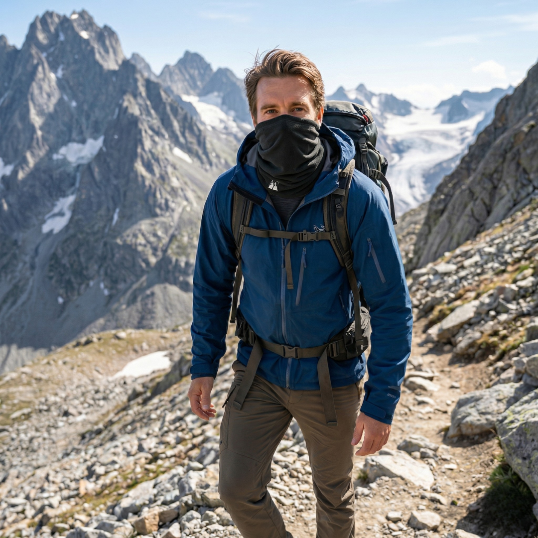 HikeWare Adjustable Thermal Fleece Snood | Windproof Neck Warmer & Face Mask