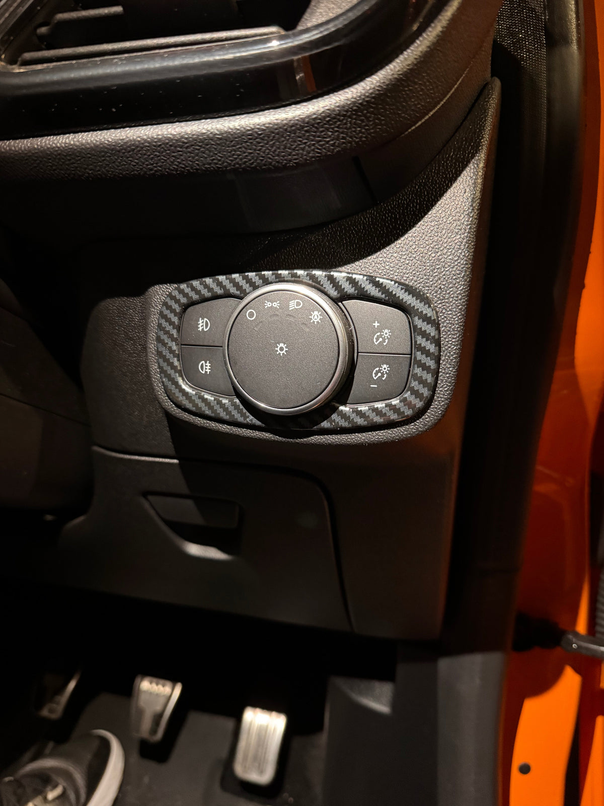 Ford Puma MK2 / MK2.5 - Carbon Fibre Look Headlight Control Panel Surround