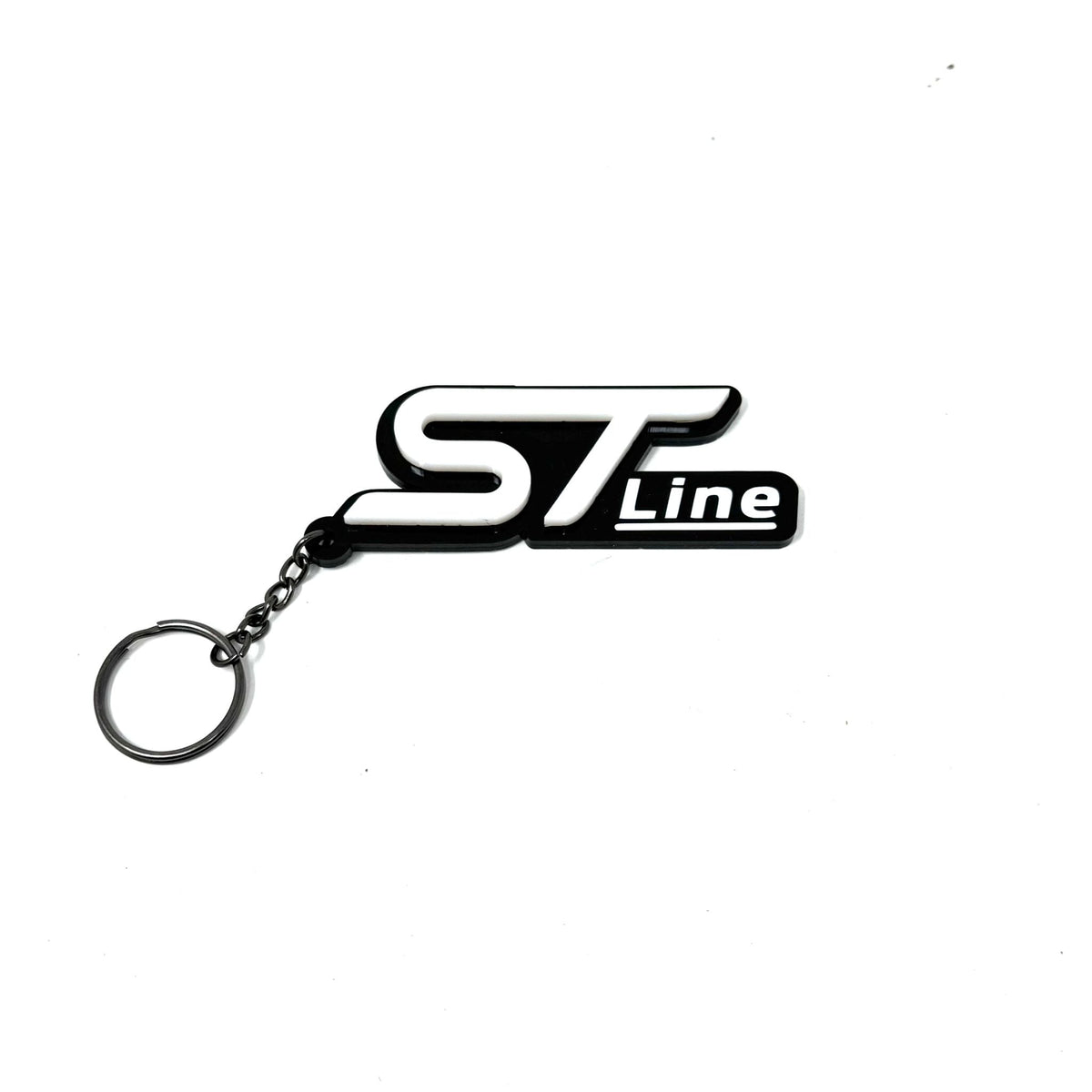 4D ST-Line Logo Keychain for Ford – Gloss Black with Custom Colour Options | CEUK