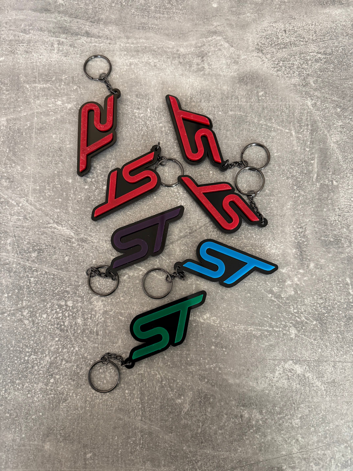4D ST Logo Keychain for Ford – Gloss Black with Custom Colour Options | CEUK
