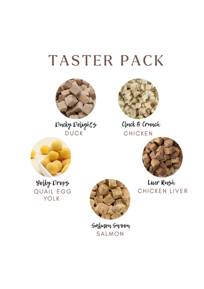 Taster Pack - 5 Freeze-Dried Pet Treats | Try All Flavours | Tail Tips UK