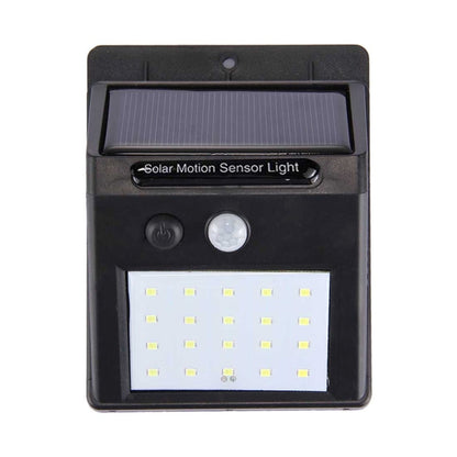 White Light Outdoor Solar Motion Sensor Light, 20 LED for Yard / Garden / Home / Driveway / Stairs / Outside Wall(Black)
